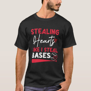 Camiseta Robando corazones bases jugador de béisbol