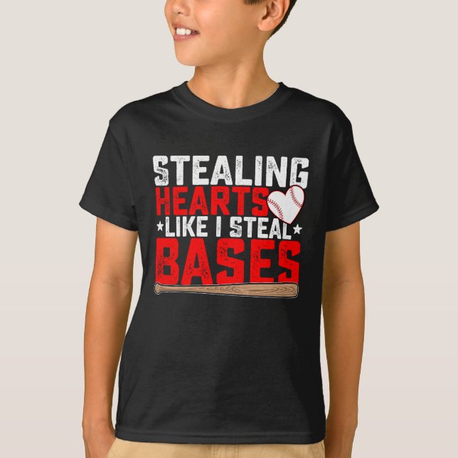 Camiseta Robando corazones como robo bases Béisbol (Anverso)