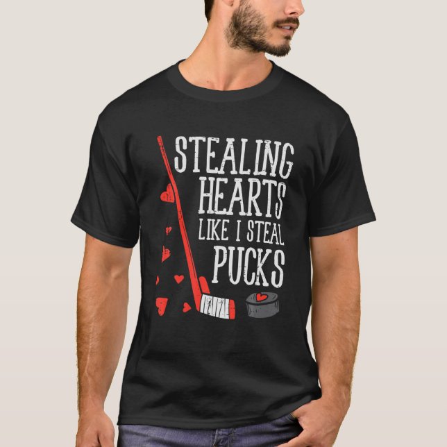 Camiseta Robando corazones como yo robando pucks Ice Hockey (Anverso)