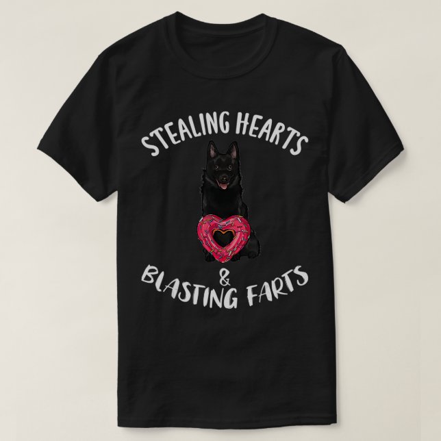Camiseta Robar corazones Blasting Farts Schipperke Valentin (Diseño del anverso)
