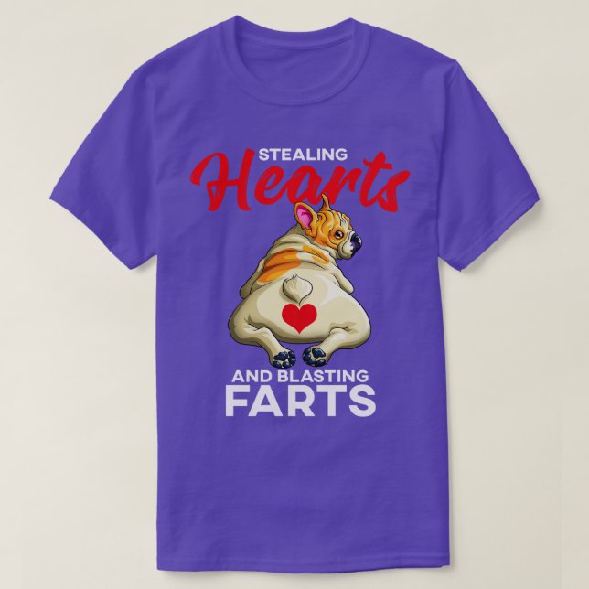 Camiseta Robar corazones y arruinar Farts Funny Pug Valen (Diseño del anverso)