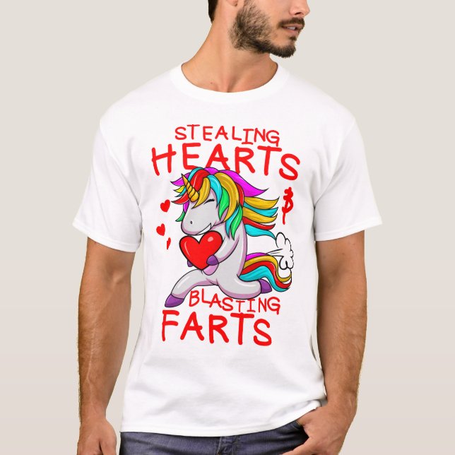 Camiseta Robar Corazones Y Blastar Farts Divertido Valentin (Anverso)