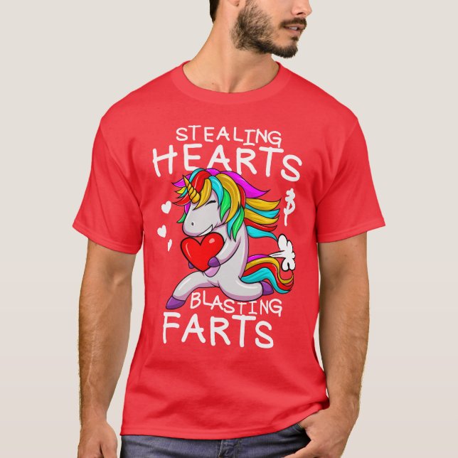 Camiseta Robar Corazones Y Blastar Farts Divertido Valentin (Anverso)