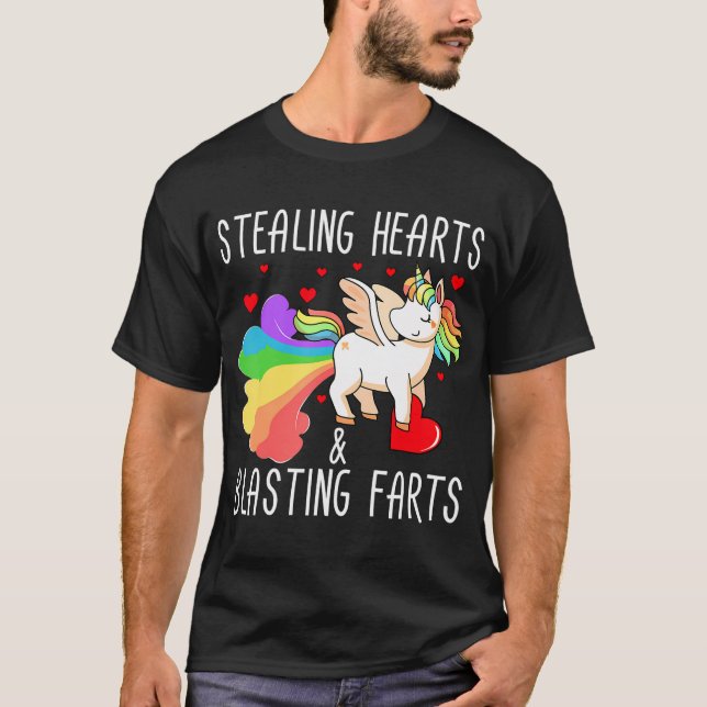 Camiseta Robar Corazones Y Blastar Farts Divertido Valentin (Anverso)