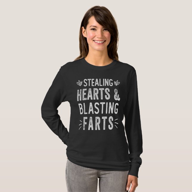 Camiseta Robar Corazones Y Blastar Farts Divertido Valentin (Anverso completo)