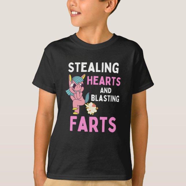 Camiseta Robar Corazones Y Destruir A Niños Unicornios (Anverso)