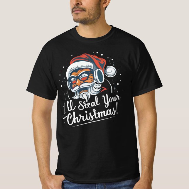 Camiseta Robaré a tus Navidades. Humor de vacaciones. (Anverso)