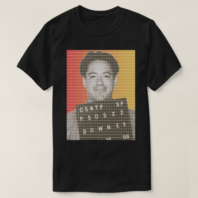 Camiseta Robert Downey Jr Mug Shot (Diseño del anverso)