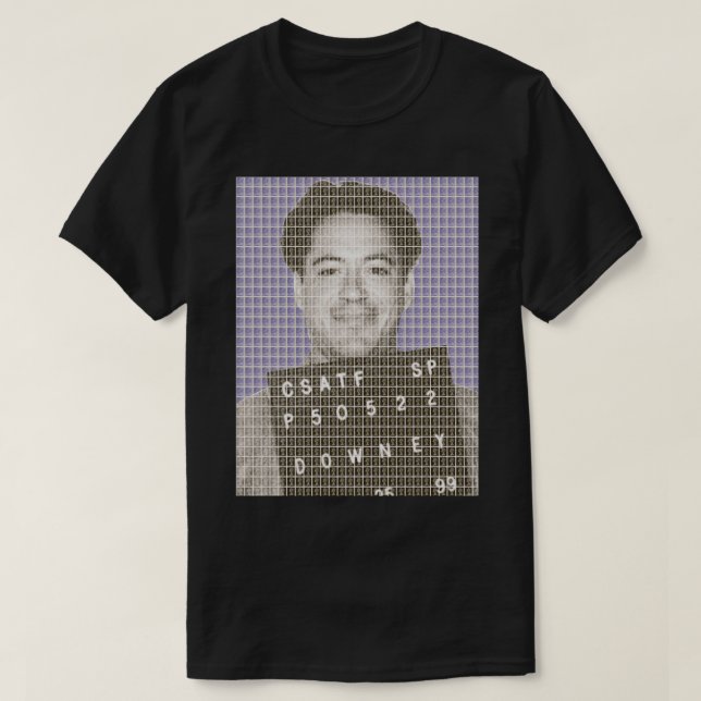 Camiseta Robert Downey Jr Mug Shot Violet (Diseño del anverso)