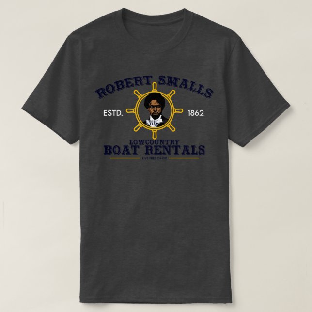 Camiseta Robert huele los alquileres de barcas de Lowcountr (Diseño del anverso)
