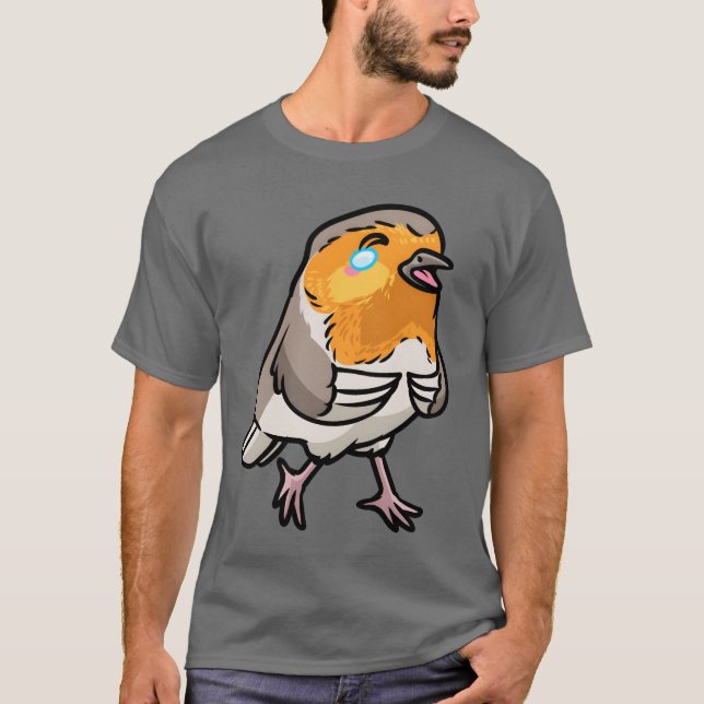 Camiseta Robin Bird Kawaii Emoticon retro (Anverso)