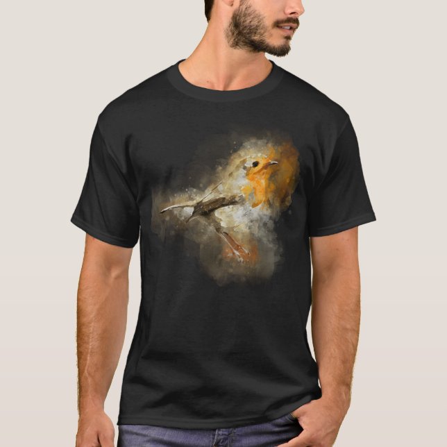 Camiseta Robin Bird Watercolor Boho Style (Anverso)