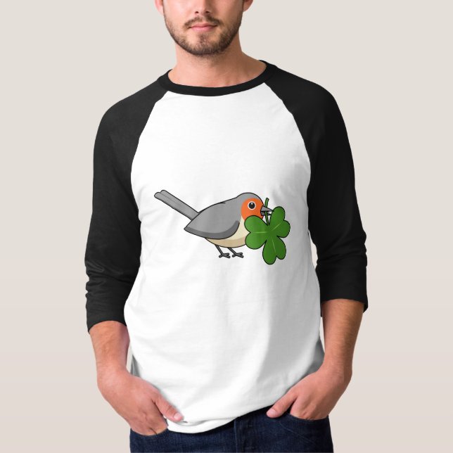 Camiseta Robin lindo con Shamrock Clover Personalizado (Anverso)