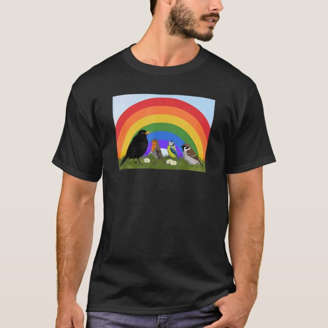 Camiseta Robin Rainbow Birdwatcher (Anverso)
