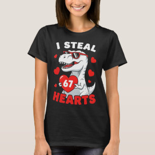 Camiseta Robo 67 Corazones Divertido 67 San Valentín Dinosa