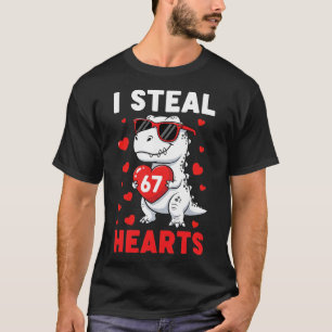 Camiseta Robo 67 Corazones Divertido 67 San Valentín Hombre