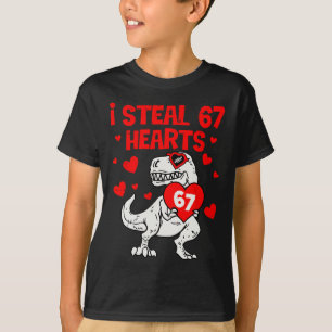 Camiseta Robo 67 Corazones Seis Siete San Valentín Dinosaur
