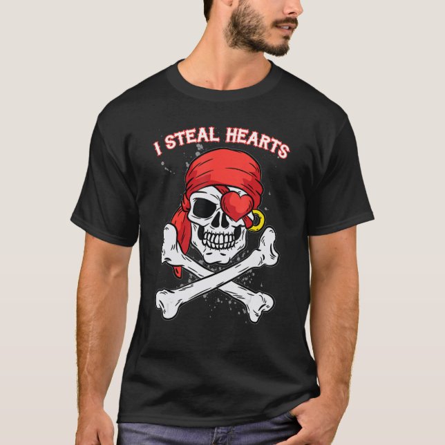 Camiseta Robo al Día de San Valentín Jolly Roger Pirate S (Anverso)