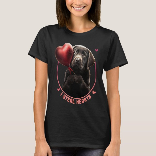 Camiseta Robo corazón adorable labrador retriever Valentin (Anverso)