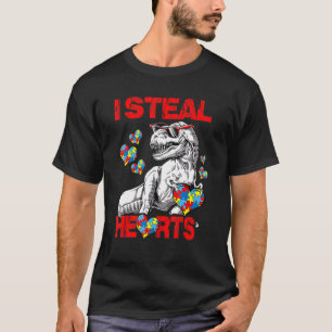 Camiseta Robo Corazón Concienciación sobre autismo T Dinosa