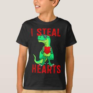 Camiseta Robo corazón Día de San Valentín Dinosaurio Boys V