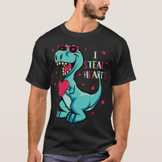 Camiseta Robo corazón Día de San Valentín Dinosaurio Boys V