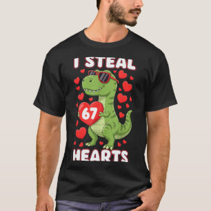 Camiseta Robo Corazones 67 Trex Niños San Valentín Meme Sei