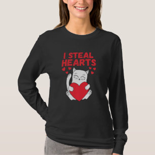 Camiseta Robo corazones a un gato adorablemente lindo niño