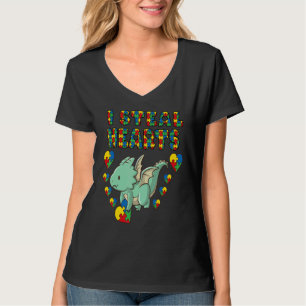 Camiseta Robo corazones autismo Conciencia Dragón Piec de r
