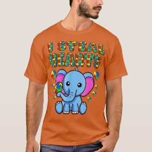 Camiseta Robo corazones autismo Conciencia Elephant Puzzle