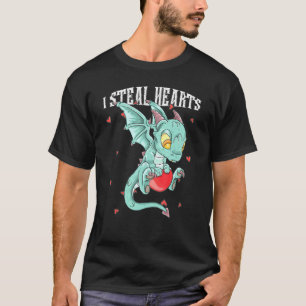 Camiseta Robo Corazones Cutan Pequeño Dragón Volador Para N