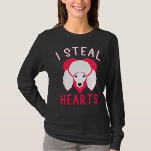 Camiseta Robo Corazones Cute Poodle perro San Valentín Sent