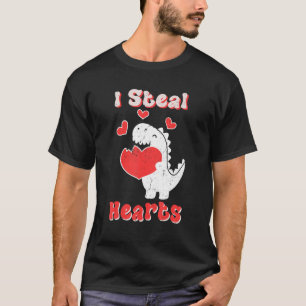 Camiseta Robo corazones Día de San Valentín Dinosaurios Boy
