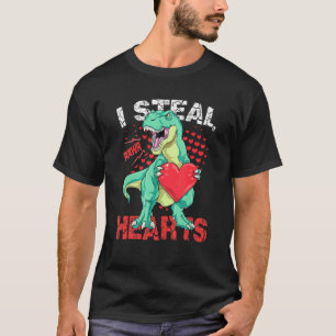 Camiseta Robo corazones Día de San Valentín Dinosaurios Hom