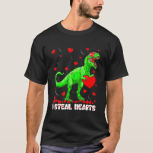 Camiseta Robo corazones Día de San Valentín Dinosaurios niñ