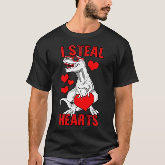 Camiseta Robo corazones Día de San Valentín divertidos niño (Anverso)