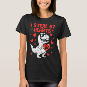 Camiseta Robo Corazones Dino Boys Dinosaur Valentines 67 Pa