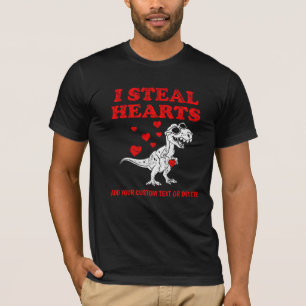 Camiseta Robo corazones Dino Día de San Valentín Valentines