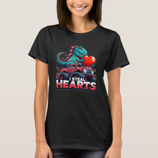 Camiseta Robo corazones Dinosaurio Valentine