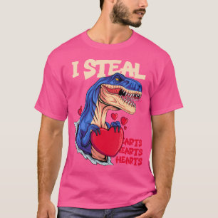 Camiseta Robo corazones Dinosaurios Hombres Aman Rex