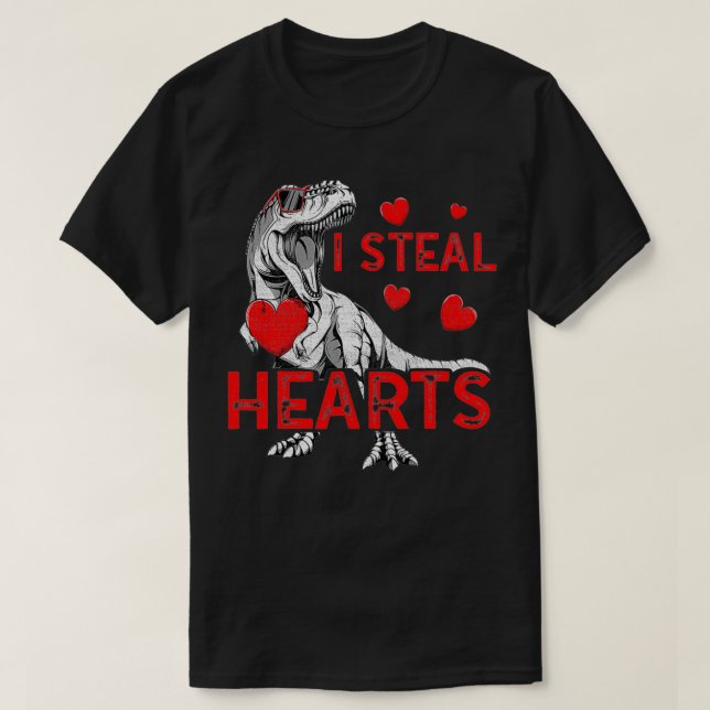 Camiseta Robo corazones niños niños para re dinosaurios Val (Diseño del anverso)