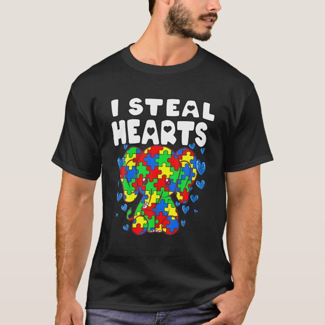 Camiseta Robo corazones rompe la conciencia del autismo sob (Anverso)