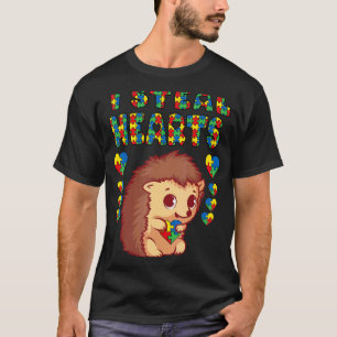 Camiseta Robo Corazones Rompecabezas de Erizo de Concientiz