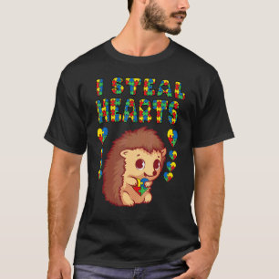 Camiseta Robo Corazones Rompecabezas de Erizo de Concientiz