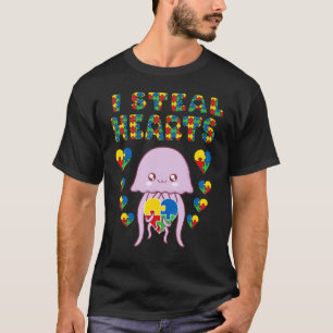 Camiseta Robo Corazones Rompecabezas de Pulpo Conciencia de