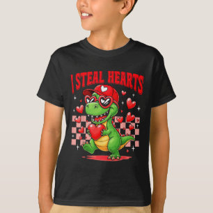 Camiseta Robo Corazones T-rex Dino Por Niño Valentines Todd