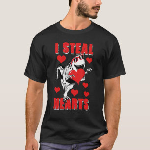 Camiseta Robo Corazones T Rex Dinosaurio Lindo Corazón San