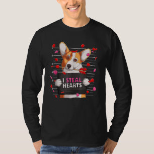 Camiseta Robo Corazones Welsh Corgi Día de San Valentín Per