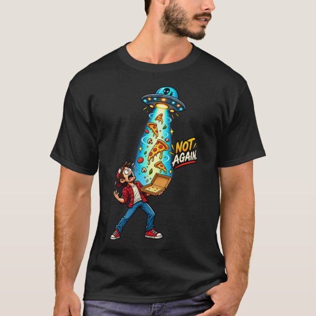 Camiseta Robo de Pizza OVNI (Anverso)