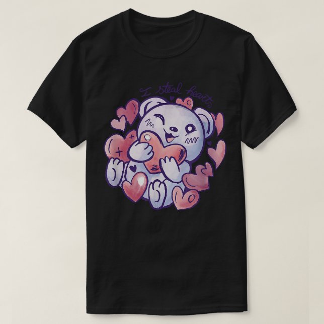 Camiseta Robo Día de San Valentín Corazón  Bear Lover (Diseño del anverso)